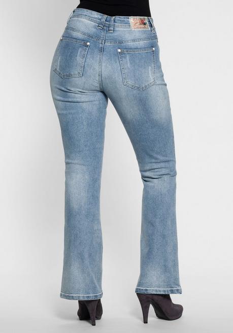 sheego by Joe Browns Bootcut Stretch-Jeans im Used-Look - light blue Denim sheego Tägliche Deals