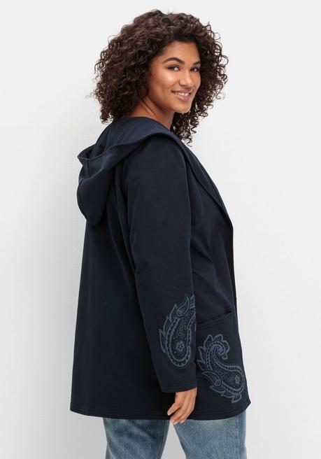 sheego by Joe Browns Leichte Kapuzensweatjacke mit Paisleydruck - dunkelblau sheego VIP-Rabatte