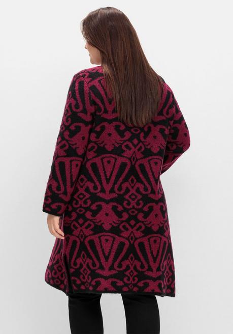 sheego by Joe Browns Offene Longstrickjacke mit Jacquardmuster - schwarz gemustert sheego JETZT KAUFEN