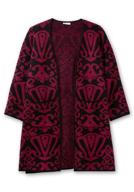 sheego by Joe Browns Offene Longstrickjacke mit Jacquardmuster - schwarz gemustert sheego JETZT KAUFEN