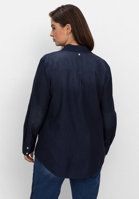 sheego Jeansbluse mit Knopfleiste und Brusttaschen - dark blue Denim sheego Bis zu 65% Rabatt