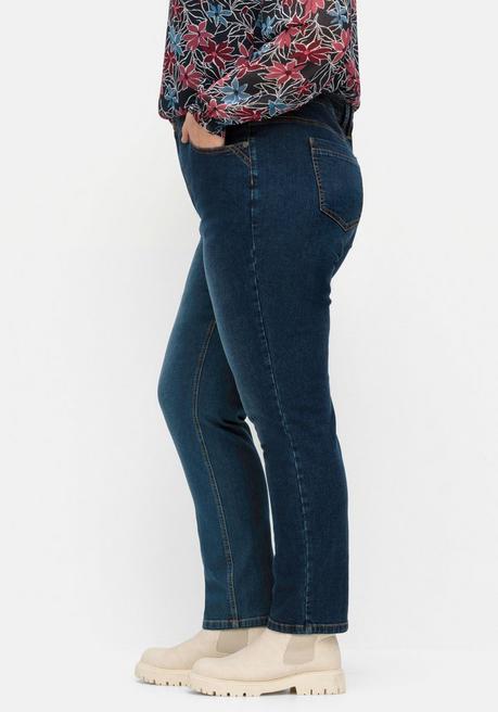 sheego Schmale Jeans in Curvy-Schnitt PIA, in 5-Pocket-Form - dark blue Denim sheego Sonderangebot der Fabrik