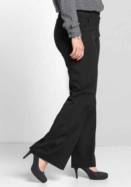 sheego Weite Stretchhose mit Bügelfalte - schwarz sheego Riesige Rabatte