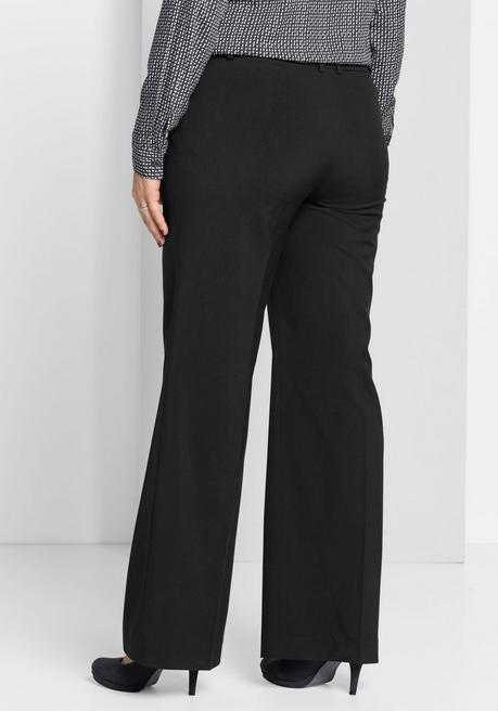 sheego Weite Stretchhose mit Bügelfalte - schwarz sheego Riesige Rabatte