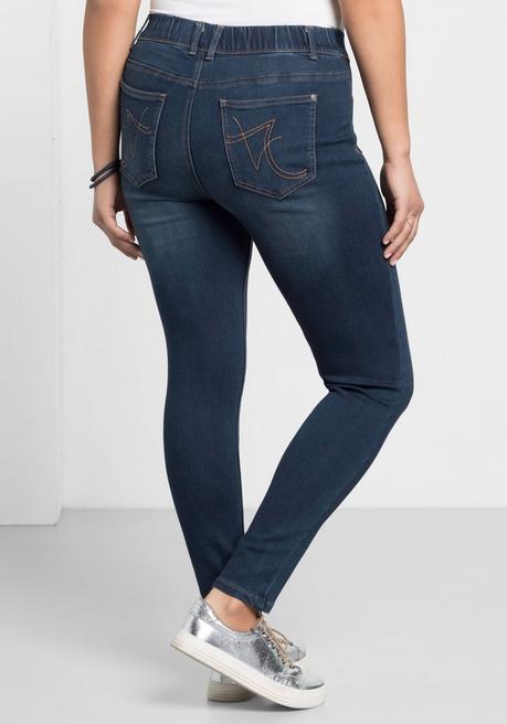 sheego Jeggings in Power-Stretch-Qualität, mit Schlupfbund - dark blue Denim sheego Kostenloser Versand international