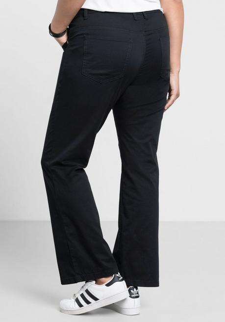sheego Bootcut-Hose aus elastischem Baumwoll-Twill - schwarz sheego Black Friday Preise