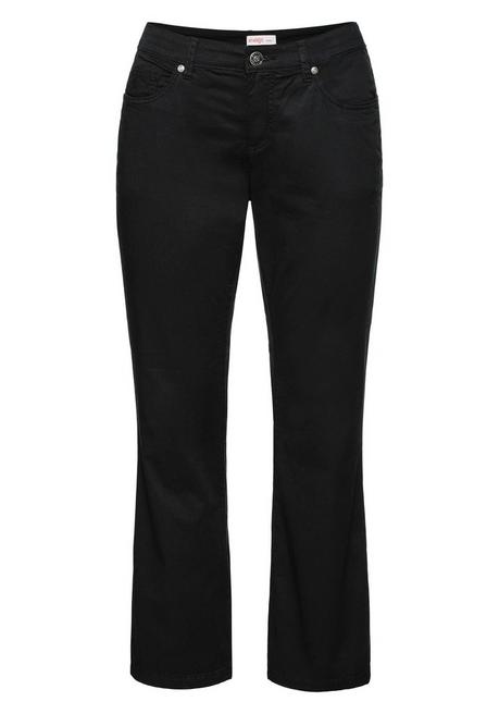 sheego Bootcut-Hose aus elastischem Baumwoll-Twill - schwarz sheego Black Friday Preise