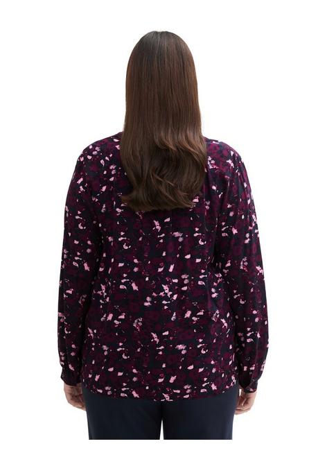 TOM TAILOR Plus Bluse mit V-Schlitz und Alloverprint - beere gemustert sheego 2025