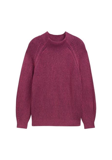 TOM TAILOR Plus Pullover im Rippstrick, mit Stehkragen - beere sheego Online