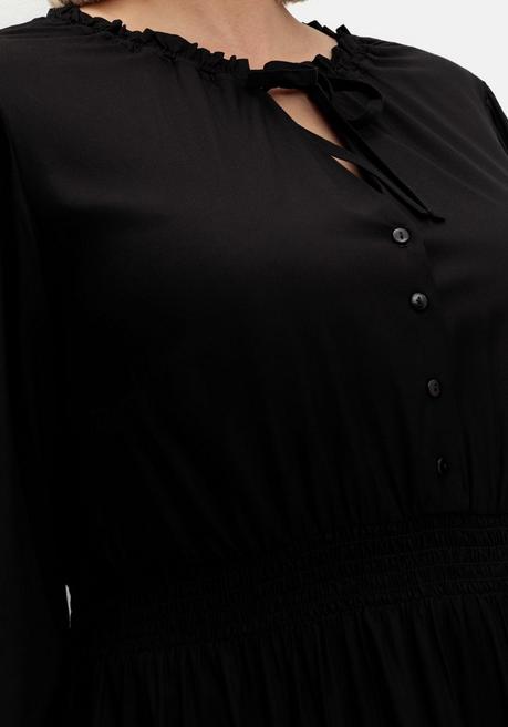 sheego by Joe Browns Maxikleid mit Smokbund und Volantrock - schwarz sheego Auslauf