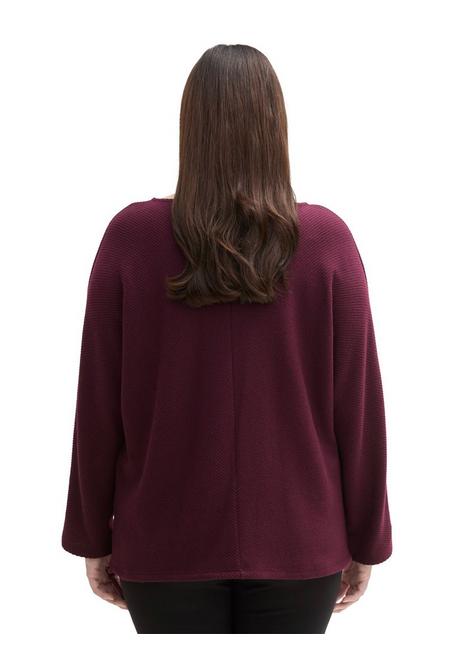 TOM TAILOR Plus Langarmshirt in Rippstruktur, mit Fledermausärmeln - beere sheego Günstiger Verkauf
