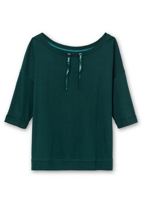 sheego Oversized-Shirt mit Bindebändchen - tiefgrün sheego Kostenloser Versand