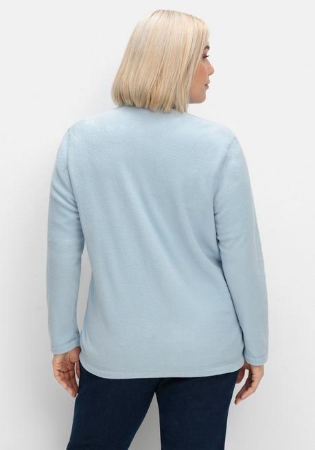 sheego Kuschelige Fleecejacke mit Reißverschluss - bleu sheego Sonderangebot