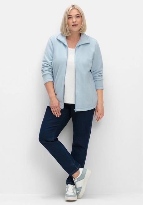 sheego Kuschelige Fleecejacke mit Reißverschluss - bleu sheego Sonderangebot