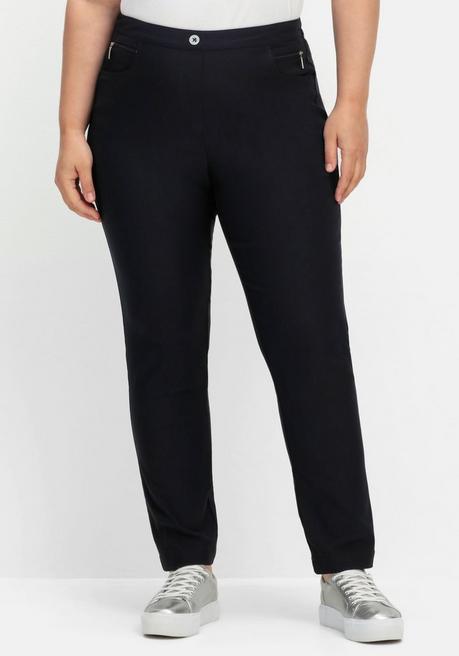 sheego Gerade Bengalinhose mit hohem Schlupfbund - marine sheego Rabatt