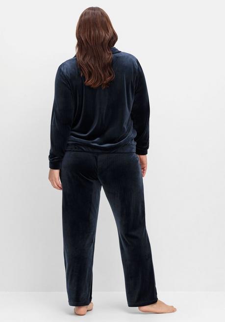 sheego Nicki-Hausanzug aus Jacke und Hose - nachtblau sheego Preisnachlass