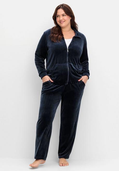 sheego Nicki-Hausanzug aus Jacke und Hose - nachtblau sheego Preisnachlass