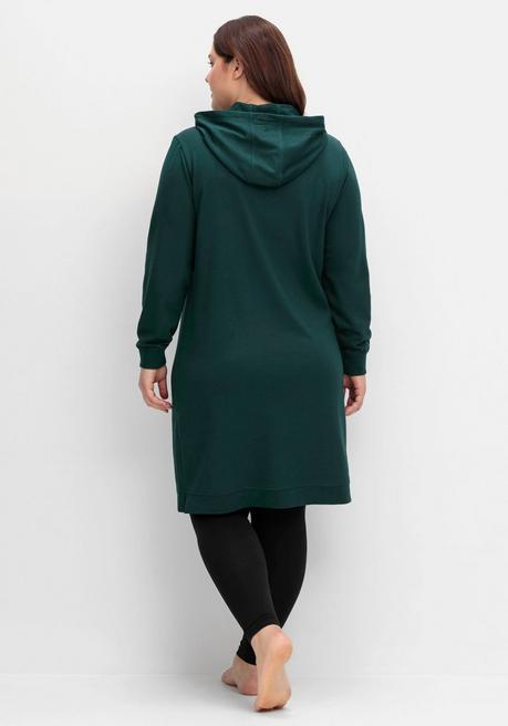 sheego Kniefreies Kapuzensweatkleid mit Kängurutasche - tiefgrün sheego Black Friday