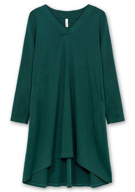 sheego Kleid aus Interlock, mit verlängerter Rückenpartie - tiefgrün sheego Vatertagsangebot