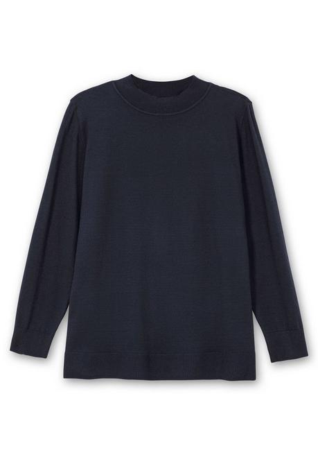 sheego Pullover mit geripptem Stehkragen - tiefblau sheego Valentinstagsangebot