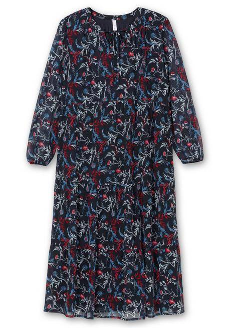 sheego Chiffonkleid in Maxilänge, mit Alloverprint - tiefblau gemustert sheego Top Angebot