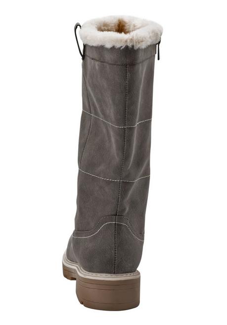 sheego Weitschaftstiefel in Veloursleder-Optik - taupe sheego Blitzangebot
