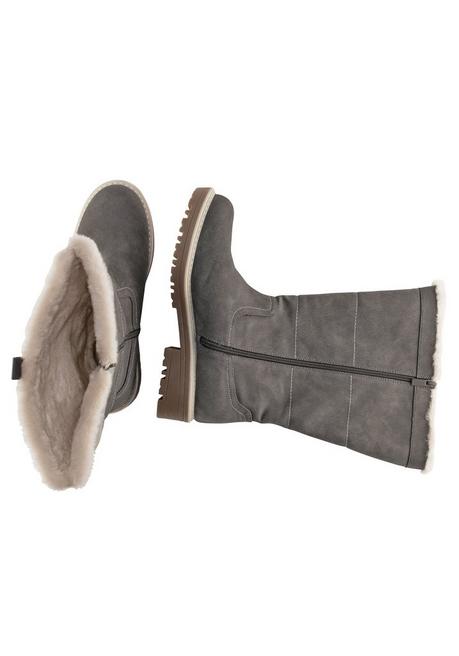 sheego Weitschaftstiefel in Veloursleder-Optik - taupe sheego Blitzangebot
