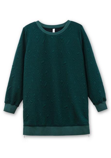 sheego Sweatshirt mit Steppmuster und seitlichen Zippern - tiefgrün sheego Neuheiten