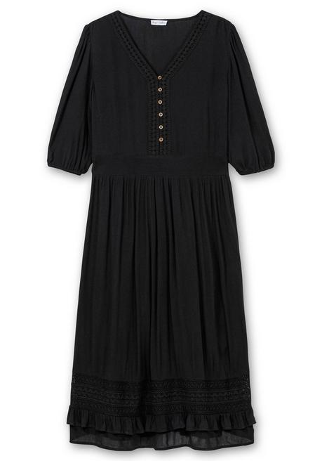 sheego by Joe Browns Maxikleid mit Volant, in Crinkle-Qualität - schwarz sheego Kostenlose Rückgabe