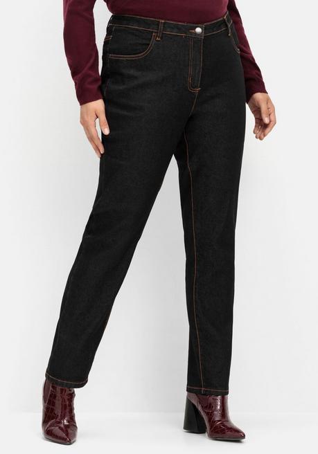 sheego Gerade, innen weich angeraute Thermojeans - black Denim sheego JETZT KAUFEN