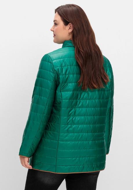 sheego Steppjacke mit Stehkragen und Kontrastdetails - tannengrün sheego Neueste Stile