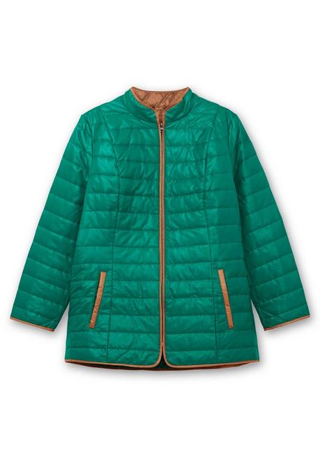 sheego Steppjacke mit Stehkragen und Kontrastdetails - tannengrün sheego Neueste Stile