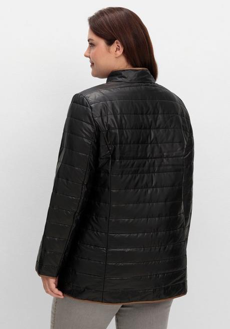 sheego Steppjacke mit Stehkragen und Kontrastdetails - schwarz sheego Letzter Tag