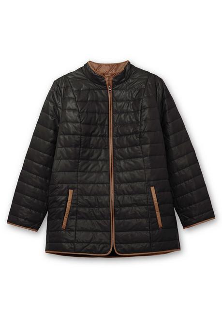 sheego Steppjacke mit Stehkragen und Kontrastdetails - schwarz sheego Letzter Tag