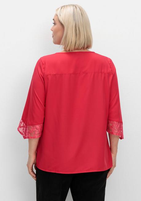 sheego Tunika mit Spitze und Trompetenärmeln - rot sheego Zeitbegrenzte Promotion