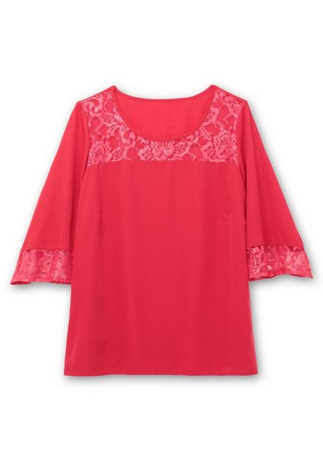 sheego Tunika mit Spitze und Trompetenärmeln - rot sheego Zeitbegrenzte Promotion