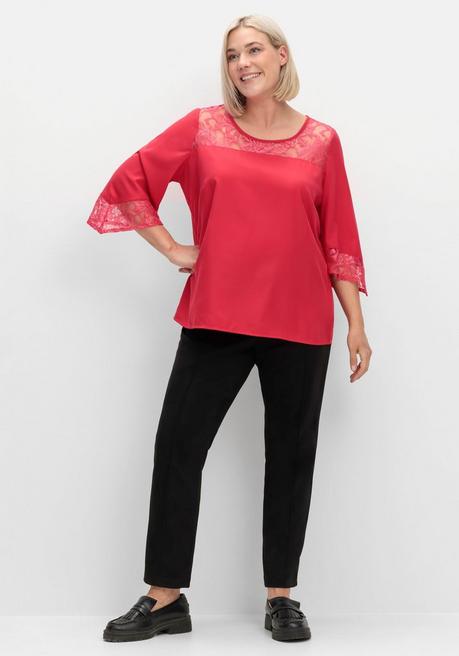 sheego Tunika mit Spitze und Trompetenärmeln - rot sheego Zeitbegrenzte Promotion