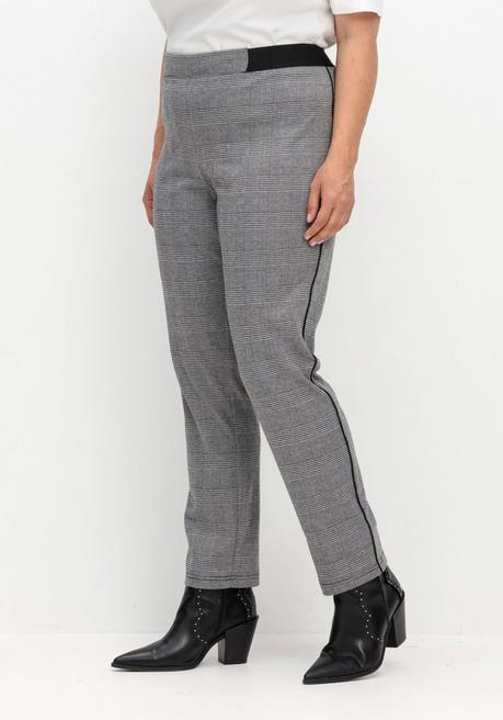sheego Schmale Hose mit grafischem Muster und Stretchbund - grau gemustert sheego Bis zu 50% Rabatt