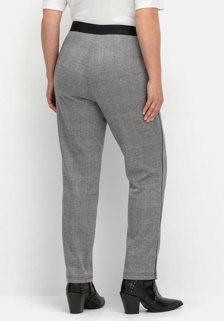 sheego Schmale Hose mit grafischem Muster und Stretchbund - grau gemustert sheego Bis zu 50% Rabatt