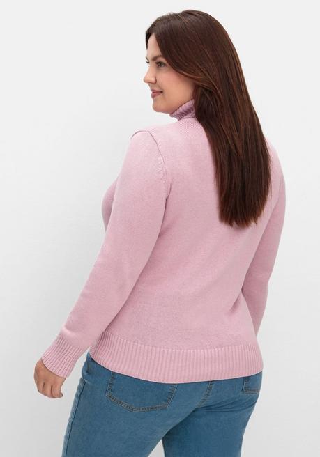 sheego Rollkragenpullover mit Rippbündchen - altrosé sheego Sonderangebot der Fabrik