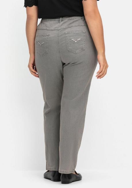 sheego Gerade Jeans mit seitlichem Stretchbund - grey Denim sheego Vierteljährliche Förderung