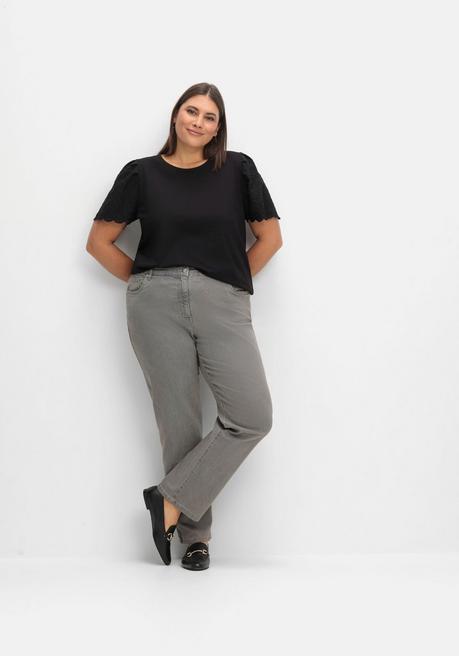 sheego Gerade Jeans mit seitlichem Stretchbund - grey Denim sheego Vierteljährliche Förderung