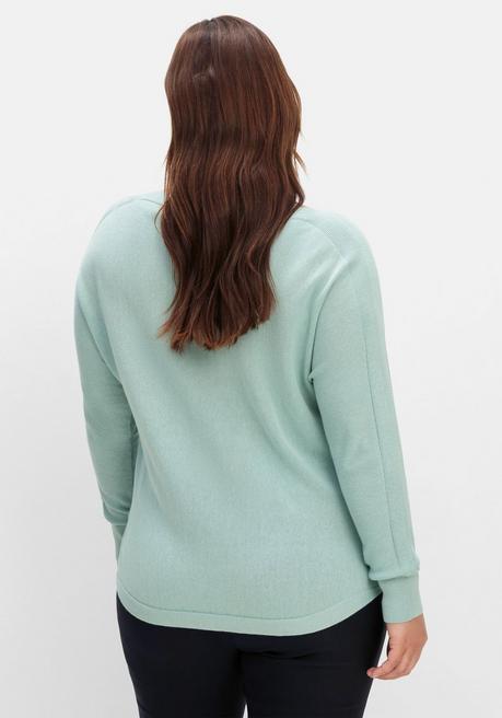 sheego Pullover mit U-Boot-Ausschnitt - mint sheego Discount Store für neue Produkte