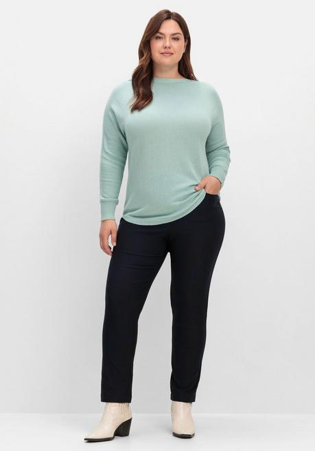 sheego Pullover mit U-Boot-Ausschnitt - mint sheego Discount Store für neue Produkte