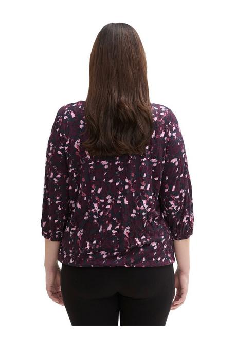TOM TAILOR Plus Shirt in Crinkle-Optik, mit Gummizugsaum - beere gemustert sheego Clearance-Verkauf
