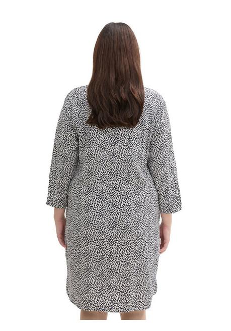 TOM TAILOR Plus Kurzes Kleid mit Minimalprint und Hemdkragen - marine gemustert sheego Kostenloser Versand international