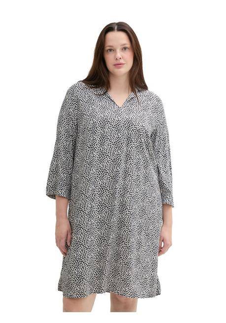TOM TAILOR Plus Kurzes Kleid mit Minimalprint und Hemdkragen - marine gemustert sheego Kostenloser Versand international