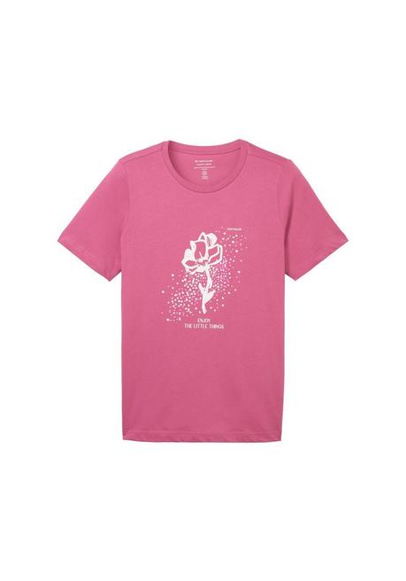TOM TAILOR Plus T-Shirt mit platziertem Frontdruck - pink bedruckt sheego Fabrikladen