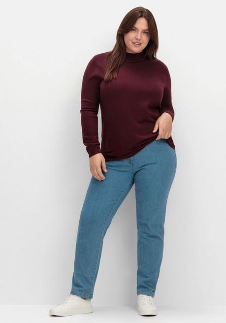 sheego Extraweicher Pullover mit Stehkragen - beere sheego Angebote