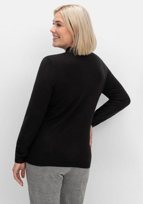 sheego Extraweicher Pullover mit Stehkragen - schwarz sheego Hotsell